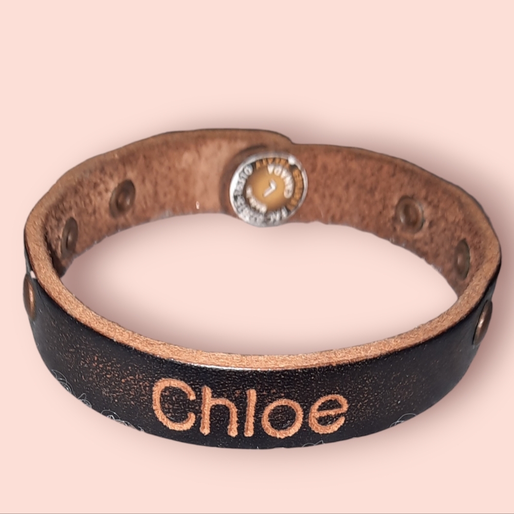 Chloe embossed leather treaty Canada studded bracelet snap close